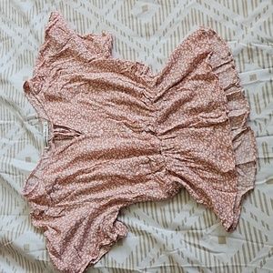 Abercrombie & Fitch Short-Sleeve Smocked Waist Flutter Sleeve Blouse